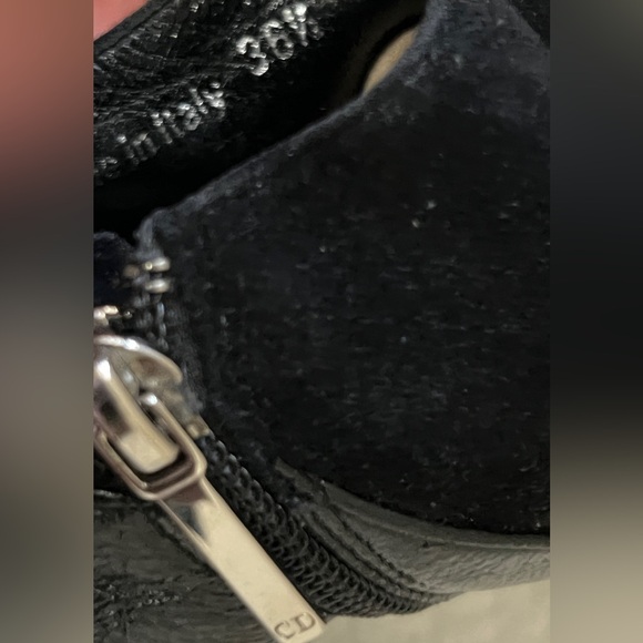 Dior (Authentic) Black Suede & Leather Ankle Bootie Heel Sz 36.5 - Picture 15 of 16